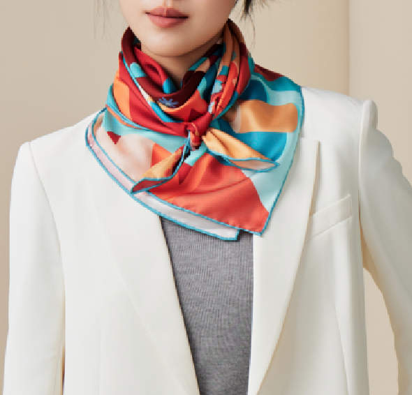 Silk Twill scarf Chinese opera