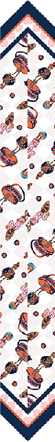 Silk ribbon scarf  Fantasy land