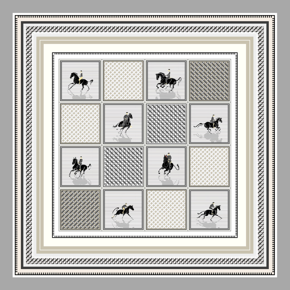 Silk Satin scarf Equestrian