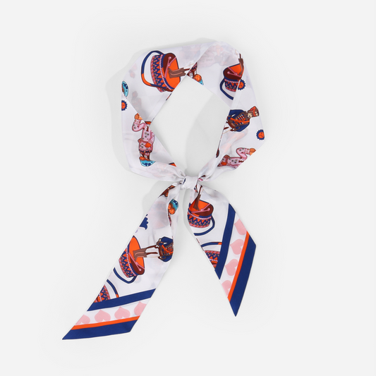 Silk ribbon scarf  Fantasy land