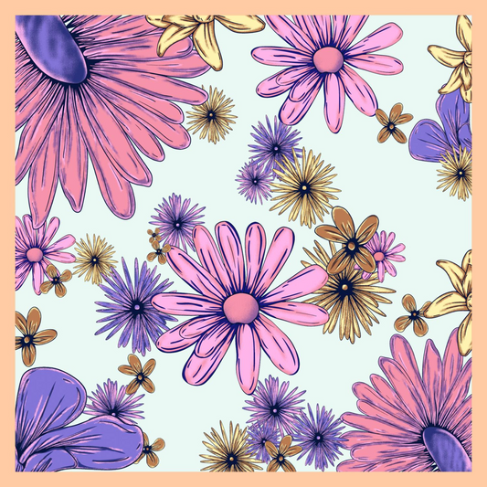 Silk Satin scarf Chrysanthemum