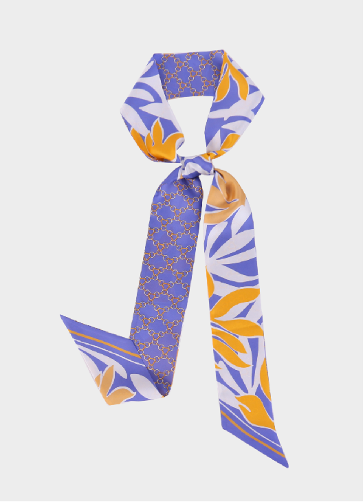 Silk ribbon scarf  Purple misty