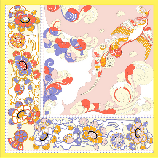 Silk Satin small square print scarf
