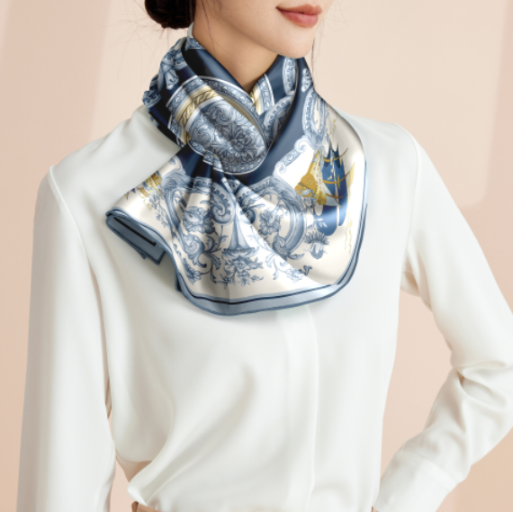 Silk twill scarf  Barque