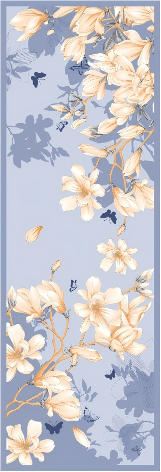 Silk/wool Long Shawl (butterfly)