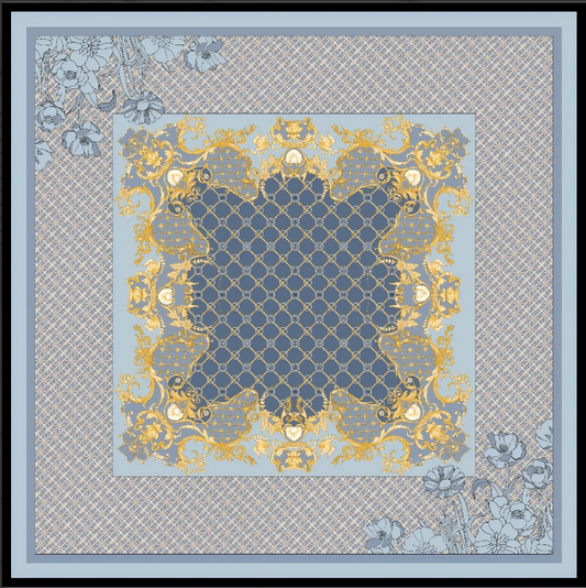 Silk/wool  Shawl Flowers