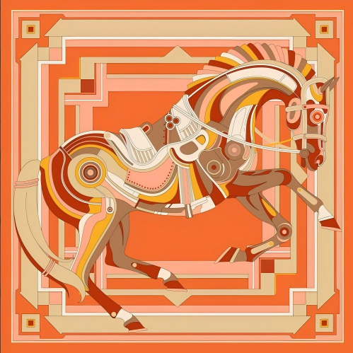 Silk/wool  scarf  horse