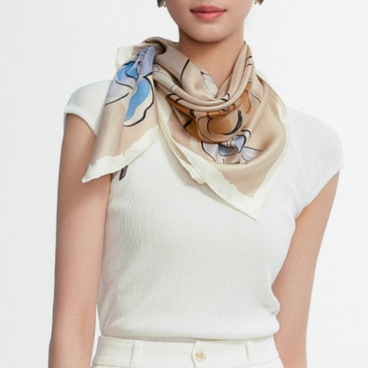 Silk Twill scarf Roses