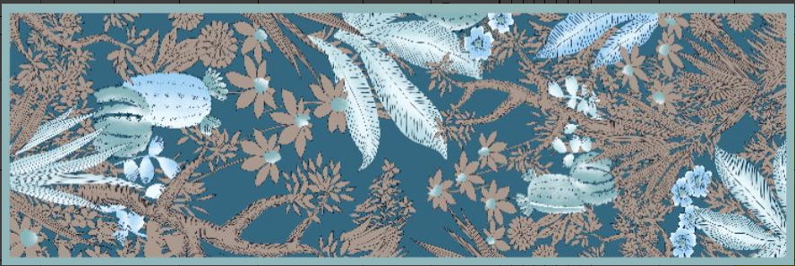 Silk/wool Long Shawl （0132)