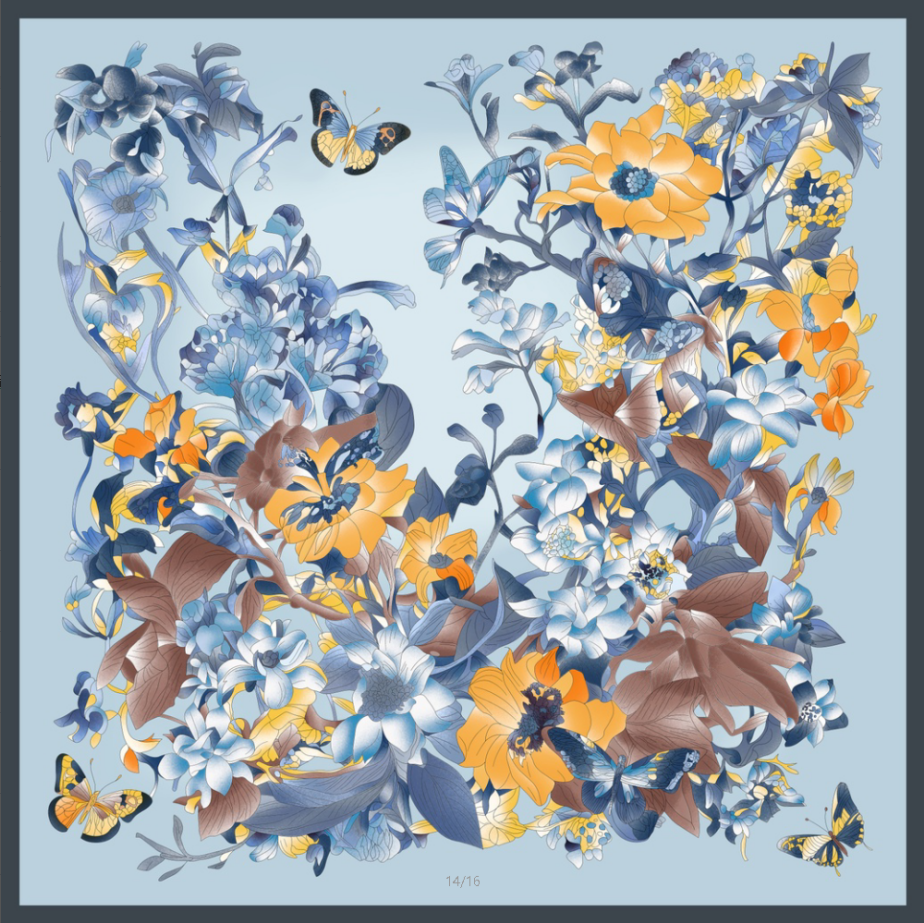 Double-sided Silk Twill scarf Spring （101）