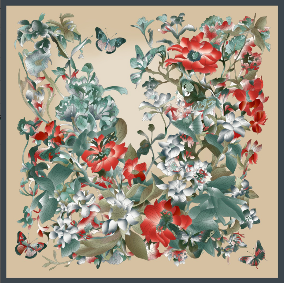 Double-sided Silk Twill scarf Spring （101）