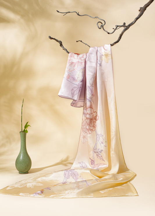 Silk jacquard double-sided long scarf 1509