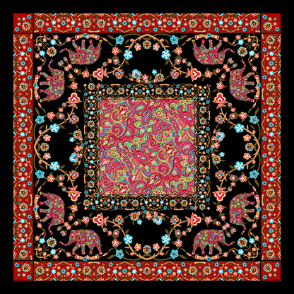 Silk twill scarf  Impressions of the Miao ethnic
