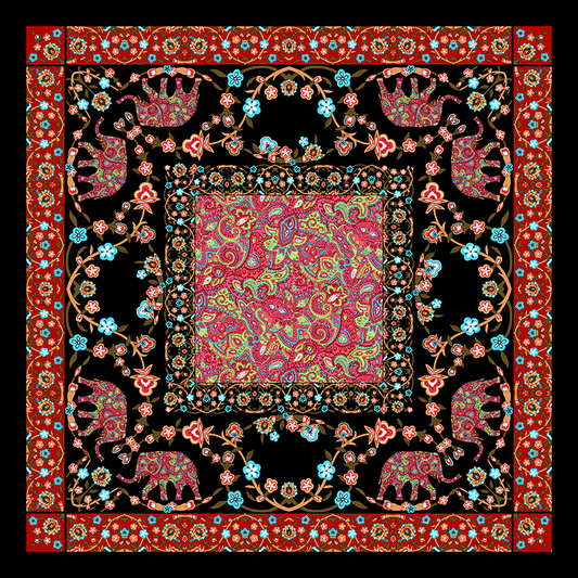 Silk twill scarf  Impressions of the Miao ethnic