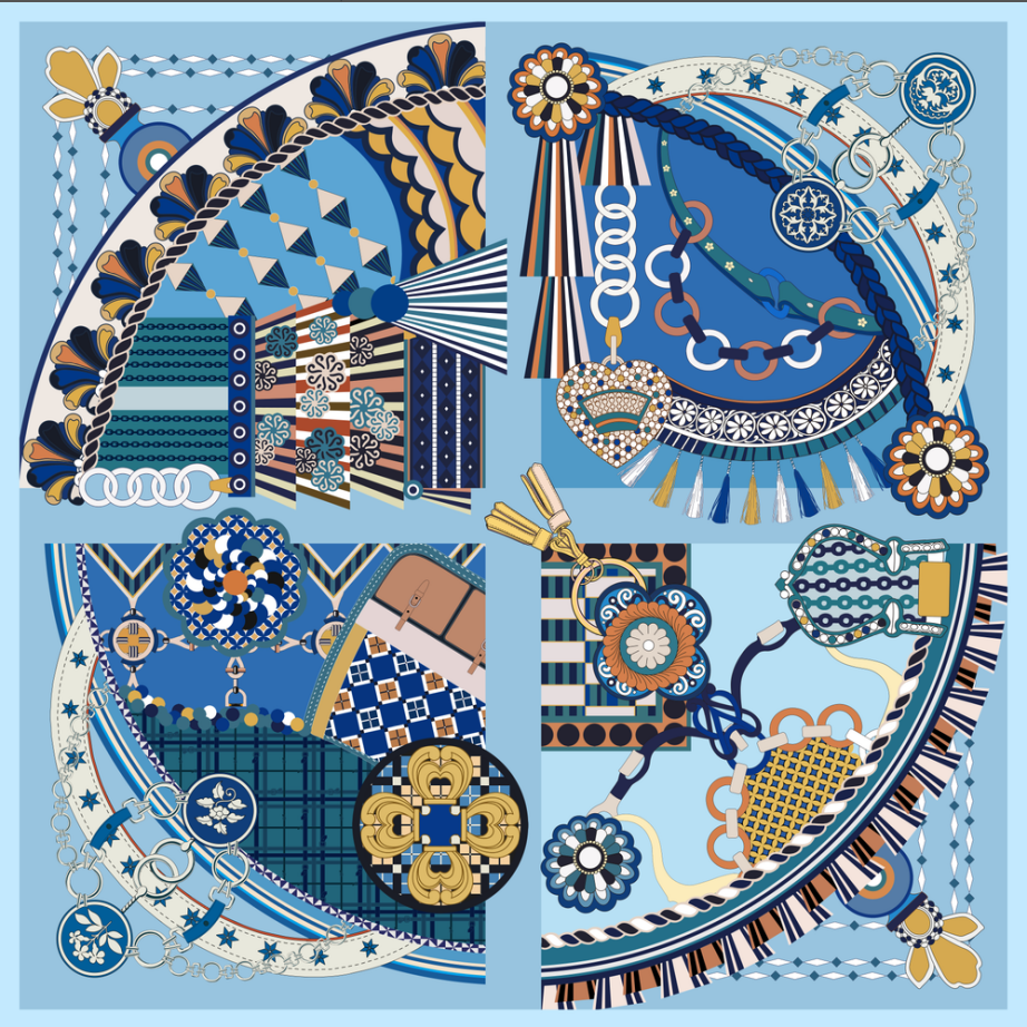 Double-sided Silk scarf Spring （1501)
