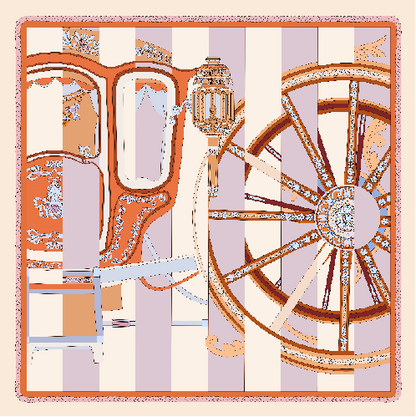Silk satin scarf  Carriage