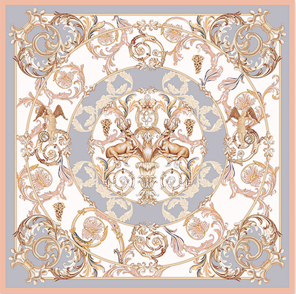 Double-sided Silk Twill scarf Deer (613)