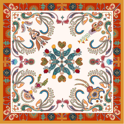 Silk twill scarf  Kaleidoscope