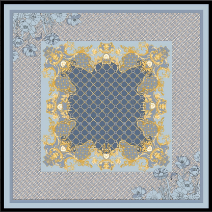 Silk/wool  Shawl Flowers